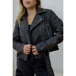 Jaqueta de Couro Feminina PU Estonada