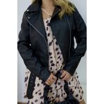 Jaqueta de Couro Feminina PU Preta 