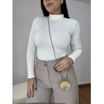 Body Feminino Gola Alta Poliamida Off