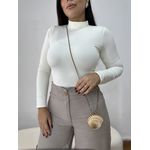 Body Feminino Gola Alta Poliamida Off