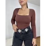 Body Feminino Poliamida Liz Marrom