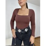 Body Feminino Poliamida Liz Marrom