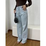 Calça Jeans Feminina Wide Leg Clara Brilho 