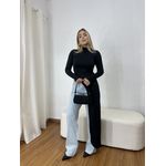 Blusa Feminina Alongada Assimétrica Preta