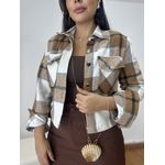Jaqueta Xadrez Flanelada Caramelo