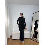 Vestido Feminino Longo Drapeado Preto