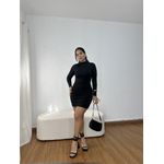 Vestido Feminino Curto Drapeado Preto