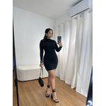 Vestido Feminino Curto Drapeado Preto