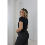 Body Feminino Manga Curta Preto