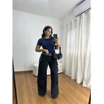 Body Feminino Manga Curta Costas Nua Azul