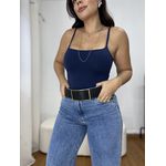 Body Feminino Alça Regulável Azul