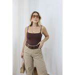 Body Feminino Alça Regulável Marrom