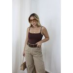 Body Feminino Alça Regulável Marrom