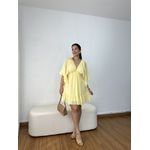 Vestido Feminino Manga Ampla Amarelo