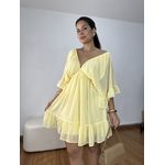 Vestido Feminino Manga Ampla Amarelo