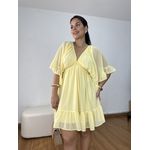 Vestido Feminino Manga Ampla Amarelo