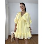 Vestido Feminino Manga Ampla Amarelo