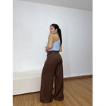 Calça Pantalona Alfaiataria Clássica Marrom