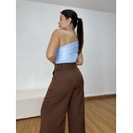 Body Nula Manga Detalhe Fivela Azul