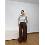 Body Nula Manga Detalhe Fivela Azul