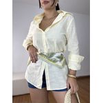 Camisa Feminina Linho Amarela 01
