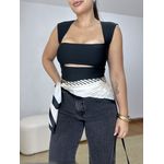 Cropped Feminino Busto Vazado Preto