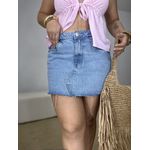 Saia Jeans Barra Desfiada Lavagem Clara