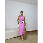Vestido Frente Única Fivela Rosa
