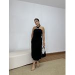 Vestido Frente Única Fivela Preto