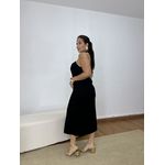 Vestido Frente Única Fivela Preto