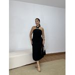 Vestido Frente Única Fivela Preto