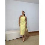 Vestido Frente Única Fivela Amarelo