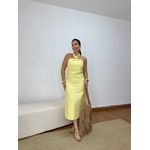 Vestido Frente Única Fivela Amarelo