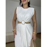 Vestido Longo Detalhe Fivela Off