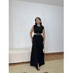 Vestido Longo Detalhe Fivela Preta