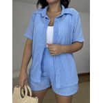 Conjunto Feminino Crochê Azul