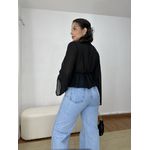 Blusa Bata Amarração Manga Ampla Preta