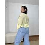 Blusa Bata Amarração Manga Ampla Amarela