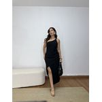 Vestido Nula Manga Alça Fina Preto
