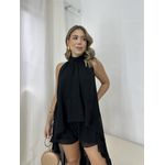 Conjunto Musseline Blusa e Short Preto