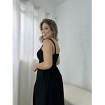 Vestido Midi Alça Lastex Preto