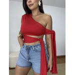 Cropped Laura Amarração Vermelho