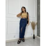 Saia Midi Jeans Escura