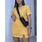 Short Saia Xadrez Mostarda