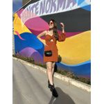 Vestido Crepe Nula Manga Alça Terracota
