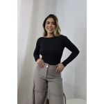 Body Feminino Manga Longa Elise Preto