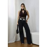 Calça Feminina Wide Leg Preta Estonada