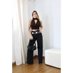 Calça Feminina Wide Leg Preta Estonada