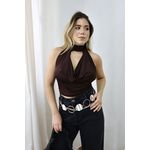 Blusa Feminina Frente Única Julie Marrom