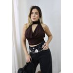 Blusa Feminina Frente Única Julie Marrom